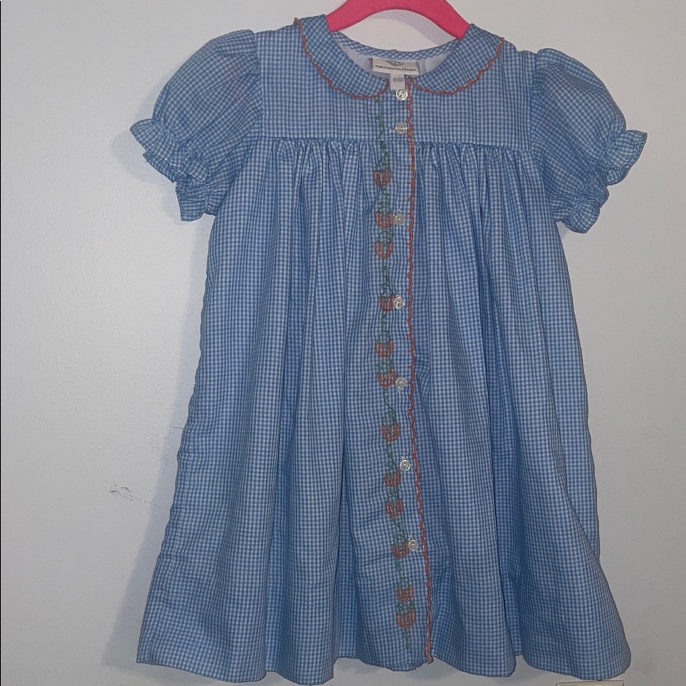 Blue Gingham Kids Casual Dress
